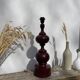 Large 1970 wooden lamp foot turned plum