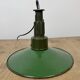 Industrial Green Enamel Military Pendant Lamp with Cast Aluminium Top, 1960