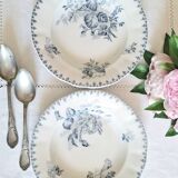 Antique earthenware soup plates