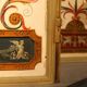 19th Century Italian Six-Panel Painted Wood Folding Screen in Gilt Bronze Frame