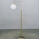 Italian Art Deco Brass Floor Lamp with Glass Globe, 1930s