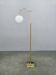 Italian Art Deco Brass Floor Lamp with Glass Globe, 1930s