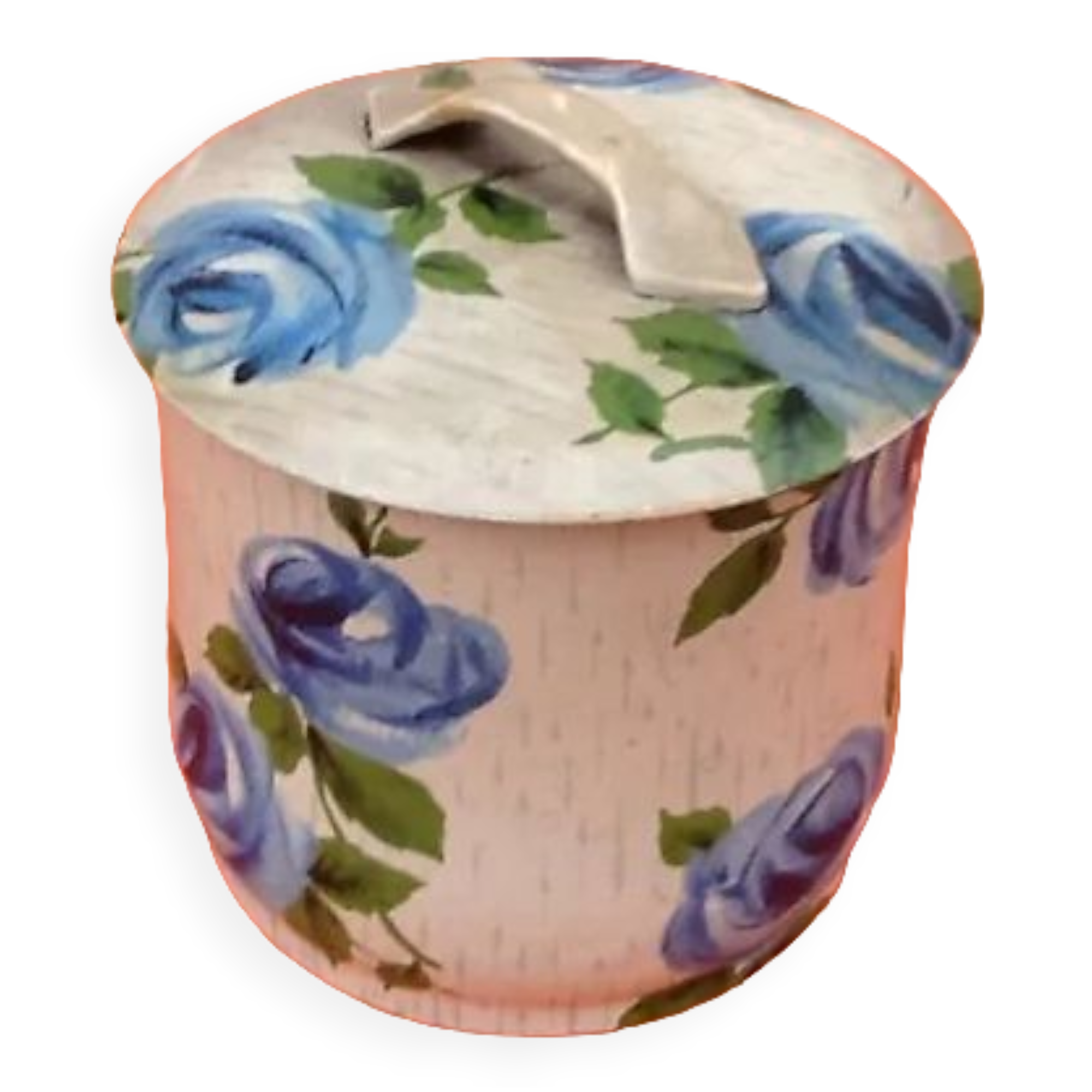 1950s Old lithographed box Blue pink décor