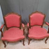 Pair of Louis XV style armchairs