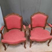 Pair of Louis XV style armchairs