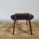 Leather and teak footrest Arne Wahl Iversen, Denmark 1960