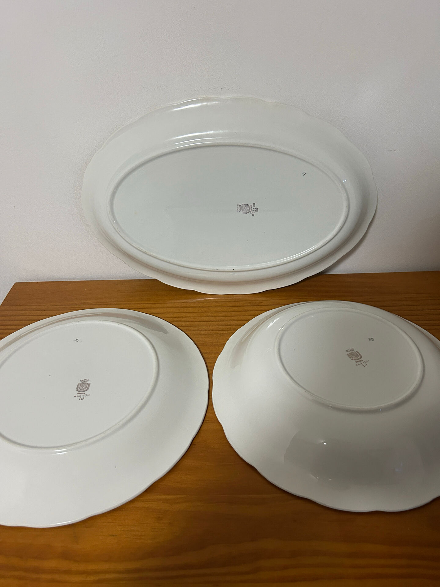 Set of 3 Serving Dishes Digoin & Sarreguemines - RENAUD Model