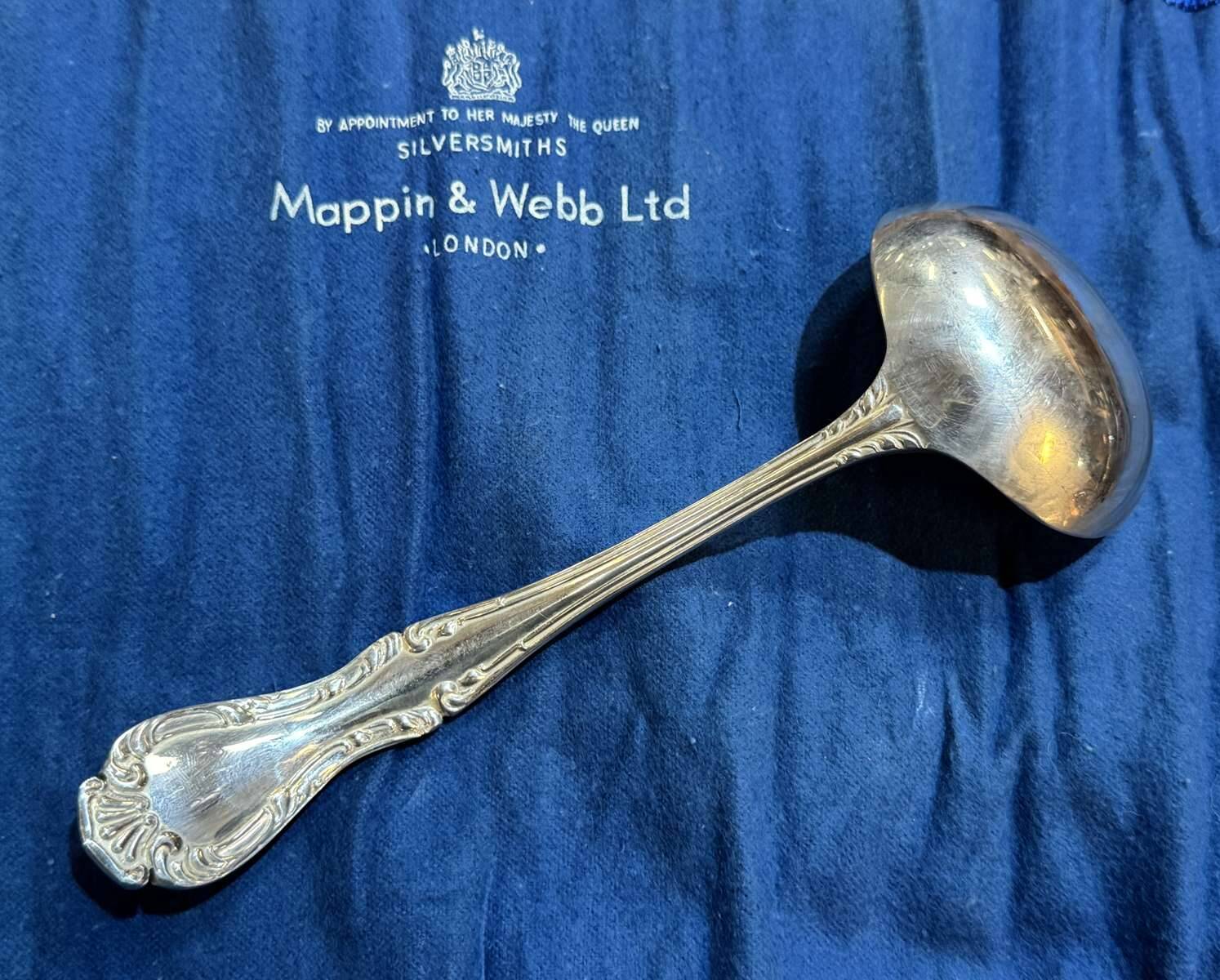 Mappin and Webb silver-plated sauce spoon model Russell