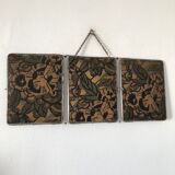 Triptych barber mirror 28x69cm vintage 1930