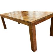 XL vintage wooden table with marquetry