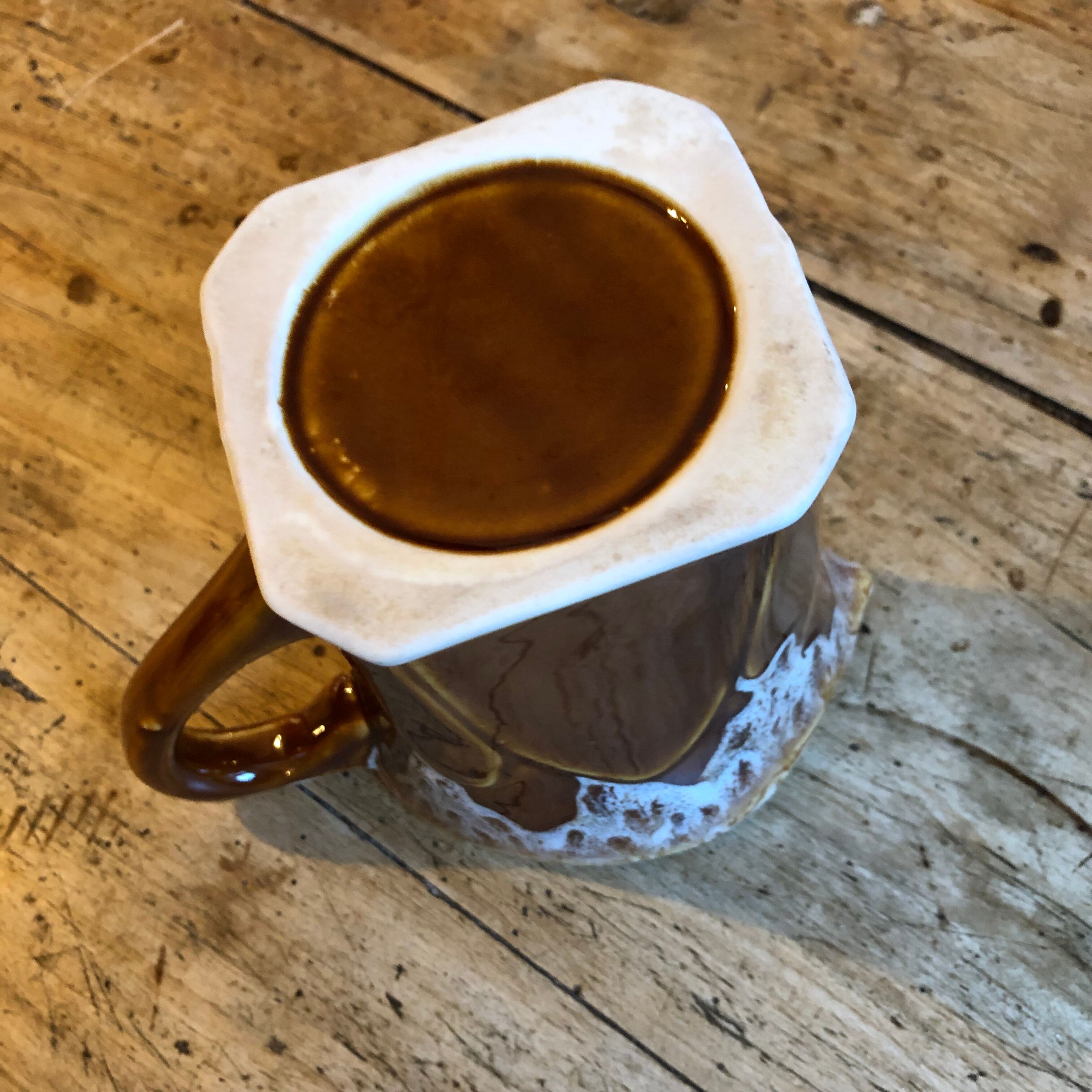 Enamelled ceramic pitcher from the 50s