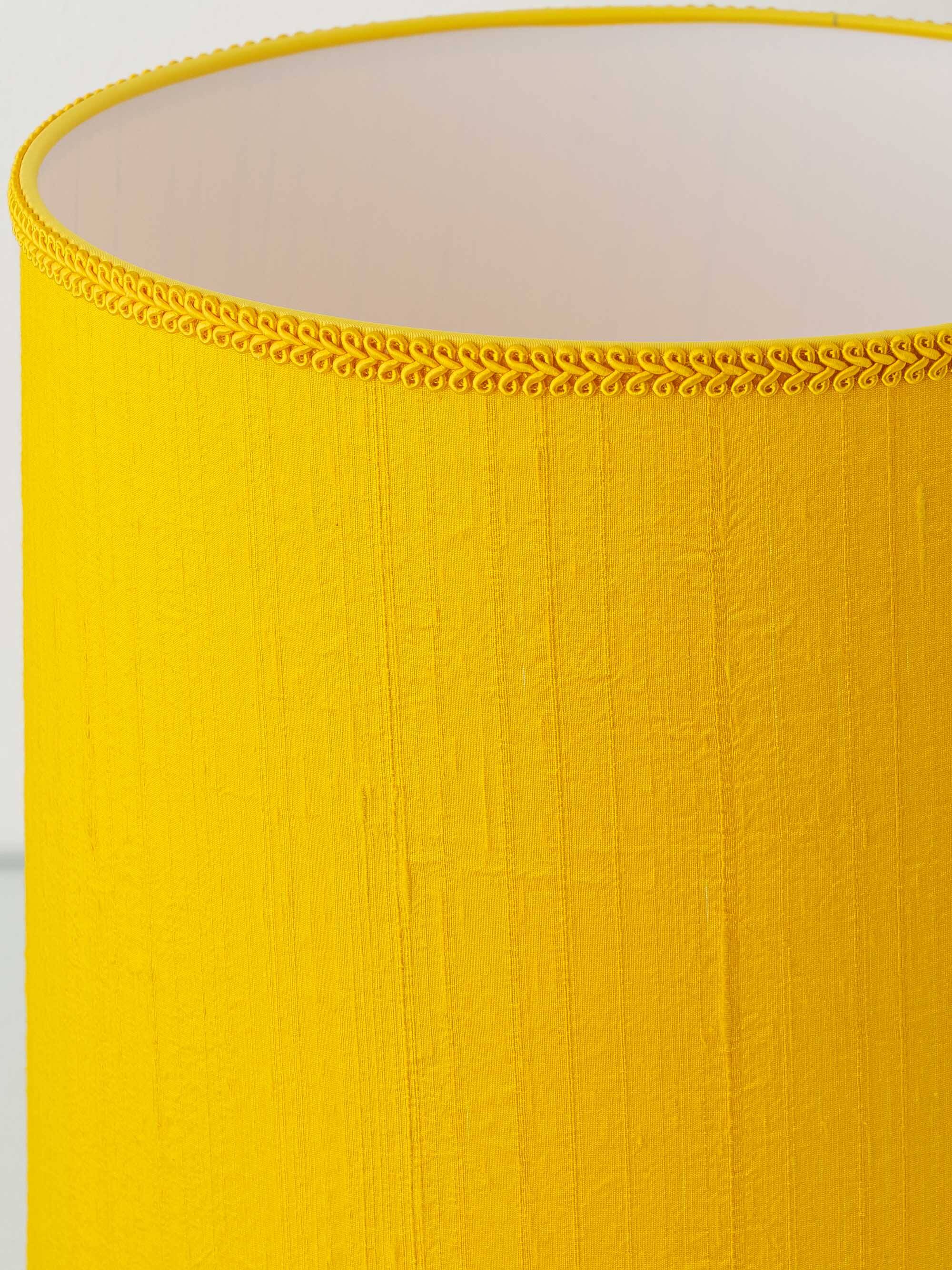 Spanish Moorish ceramic table lamp, new saffron silk shade.