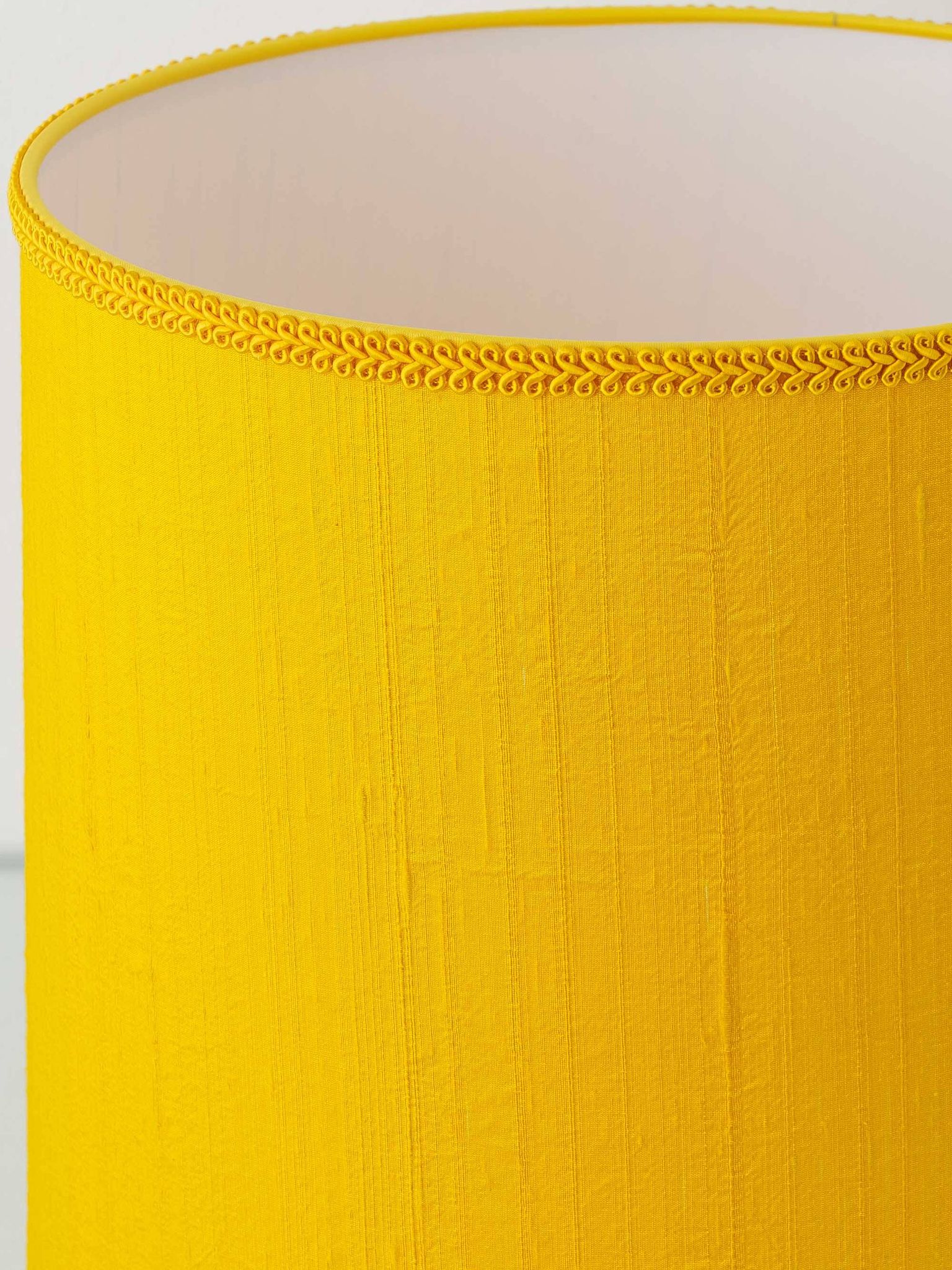 Spanish Moorish ceramic table lamp, new saffron silk shade.