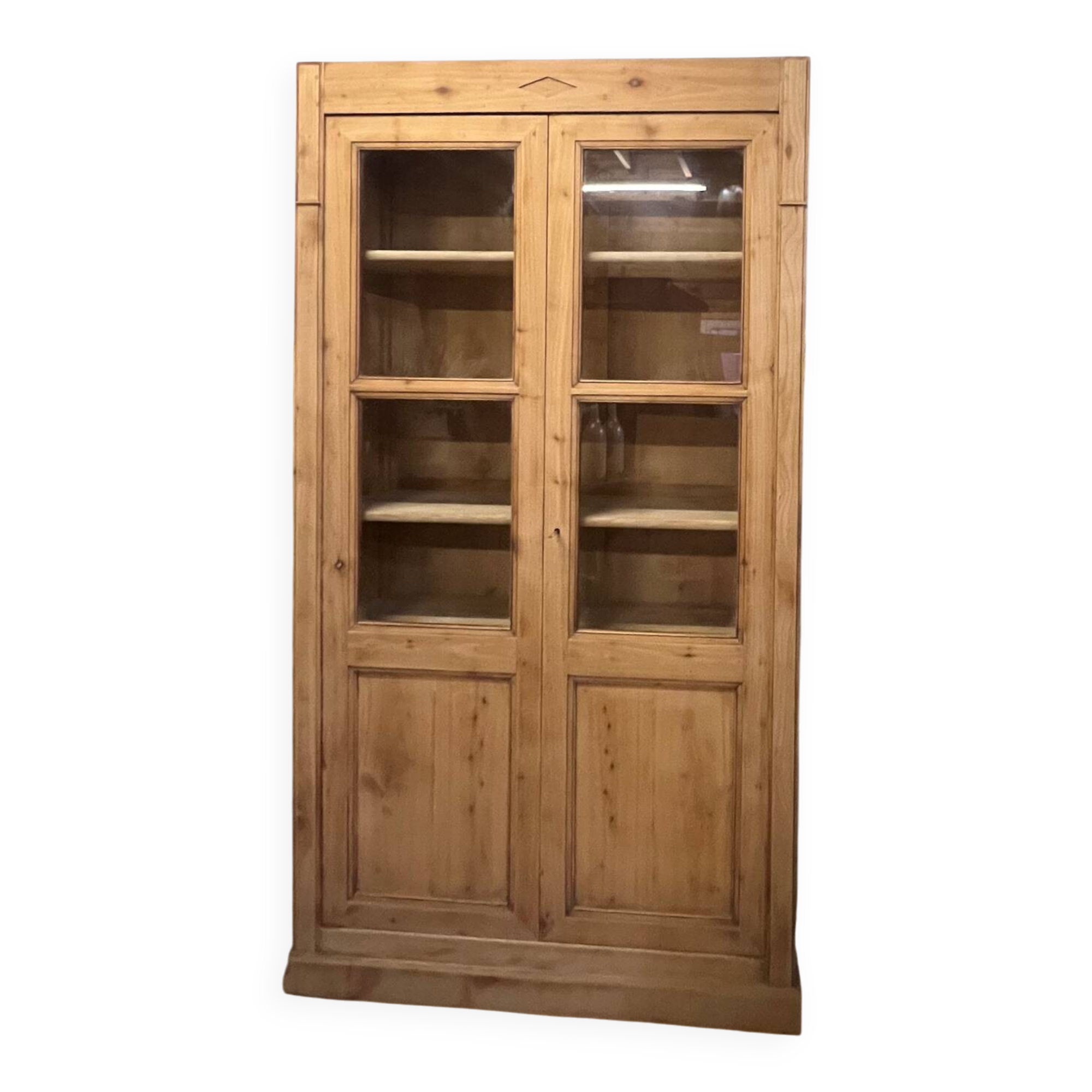 Antique Parisian wardrobe - raw solid wood: dresser bookshelf