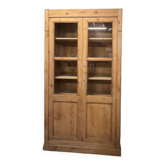 Antique Parisian wardrobe - raw solid wood: dresser bookshelf