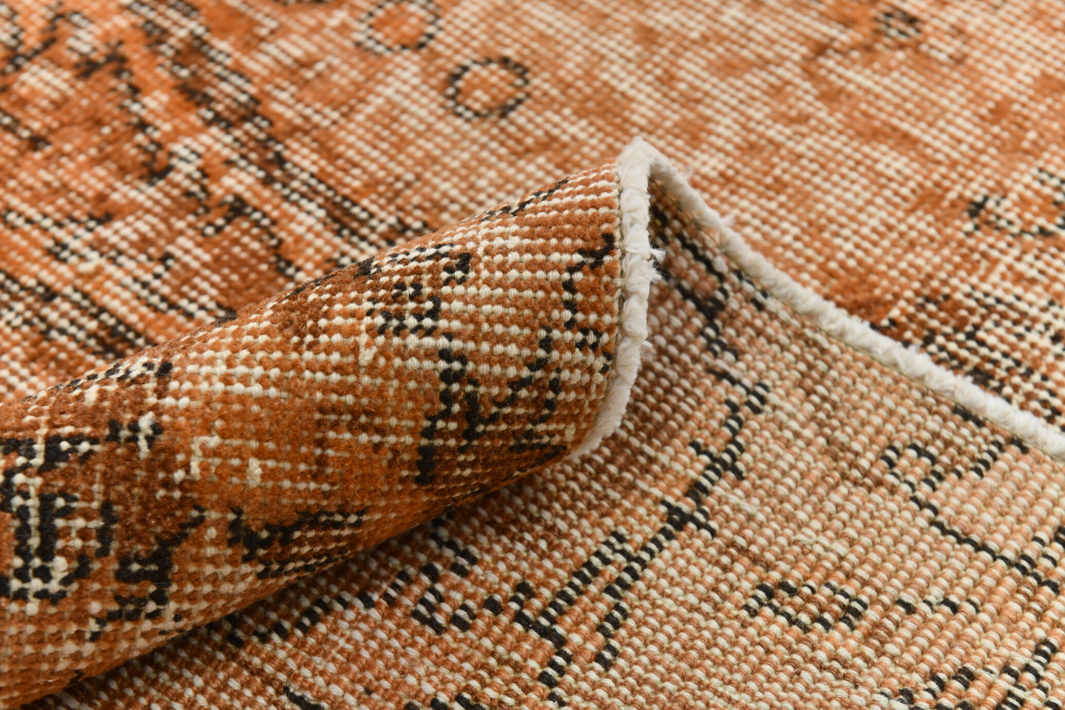 5x9 brunt orange classic turkish rug, 151x266cm