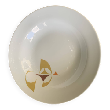 Plat creux en porcelaine blanche, Schirnding Bavaria, design, vintage 1970