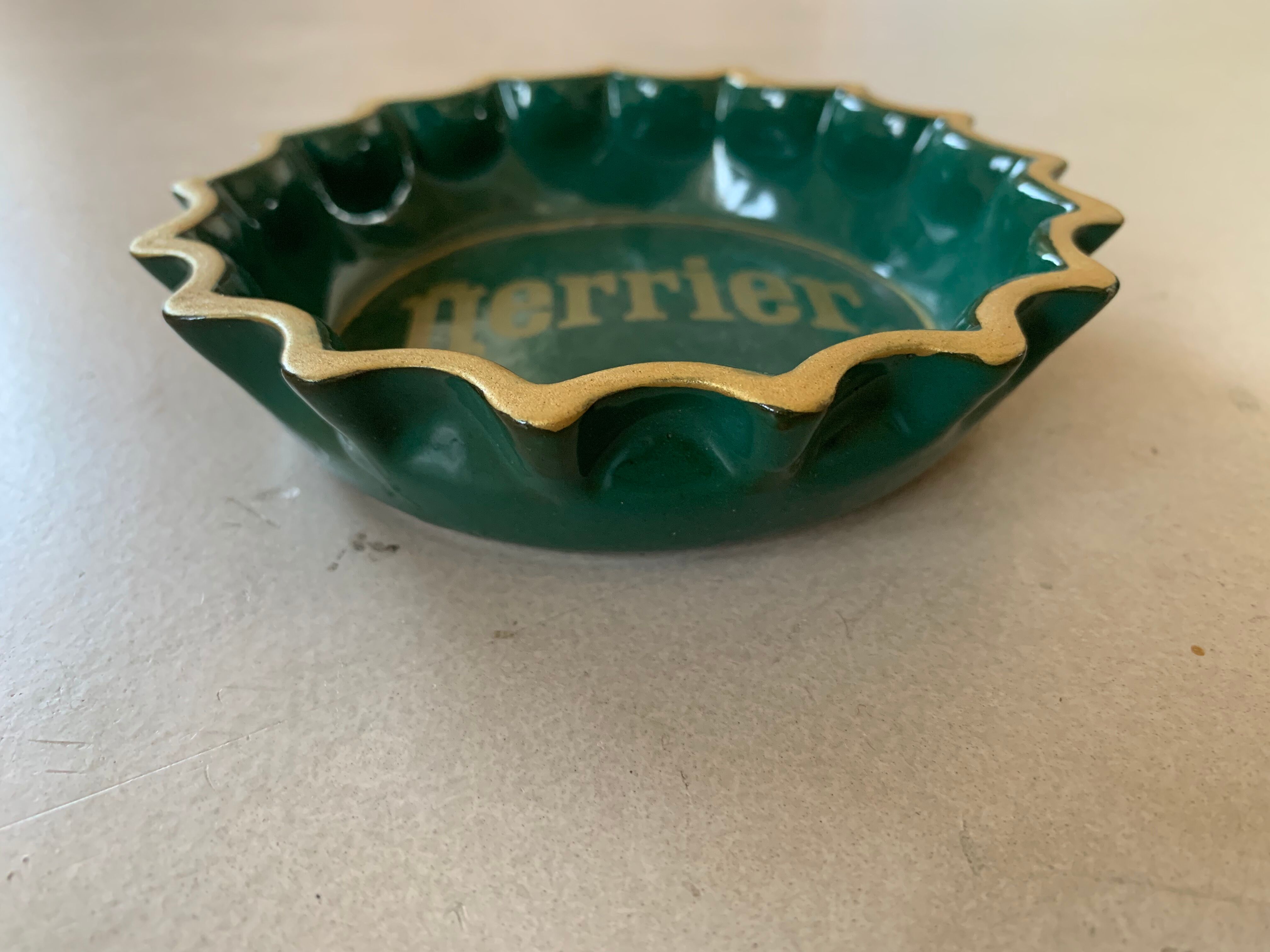 Vintage ceramic Perrier ashtray