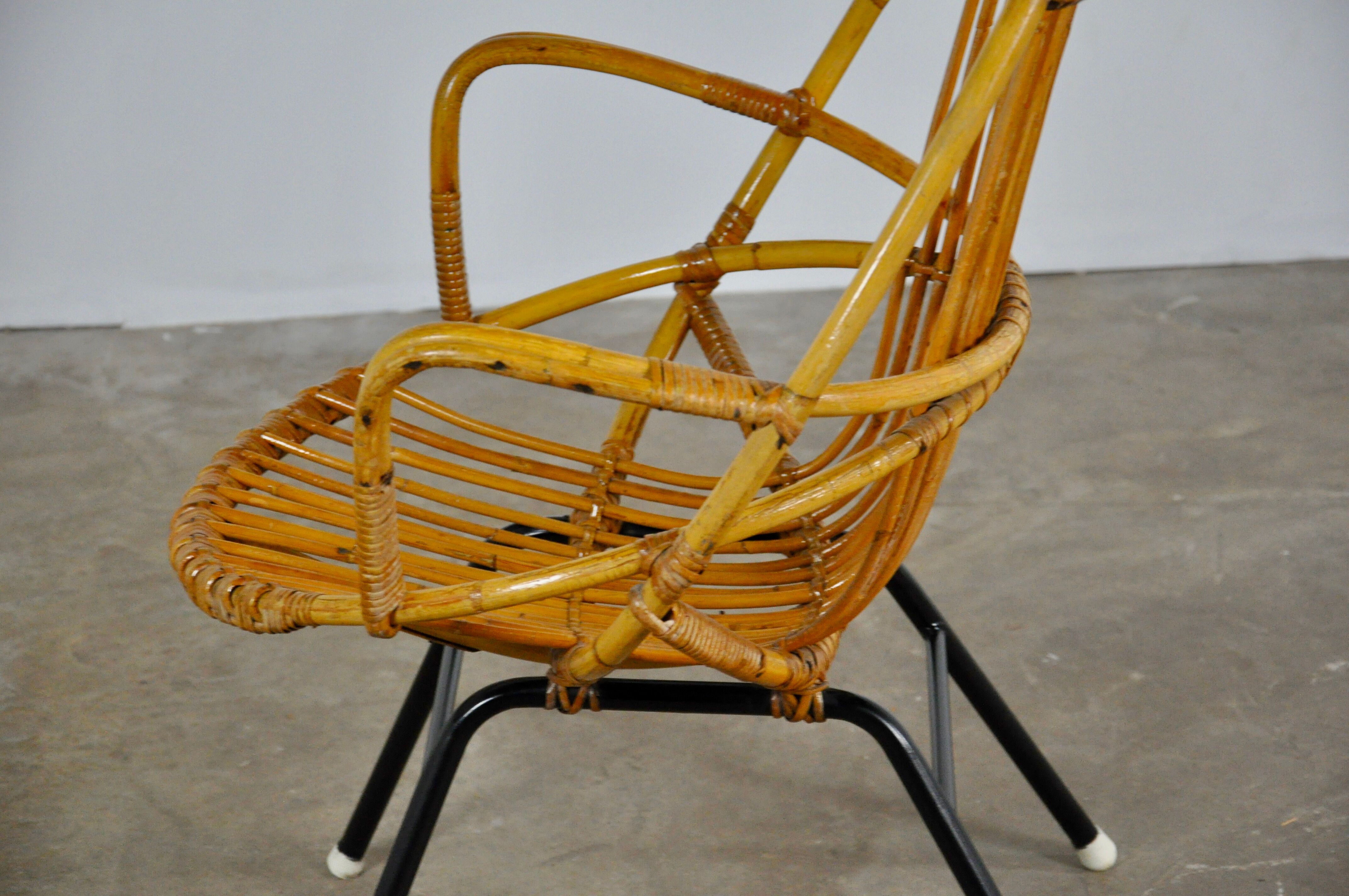 Rattan armchair by Rohe Noordwolde, Netherlands, 1960