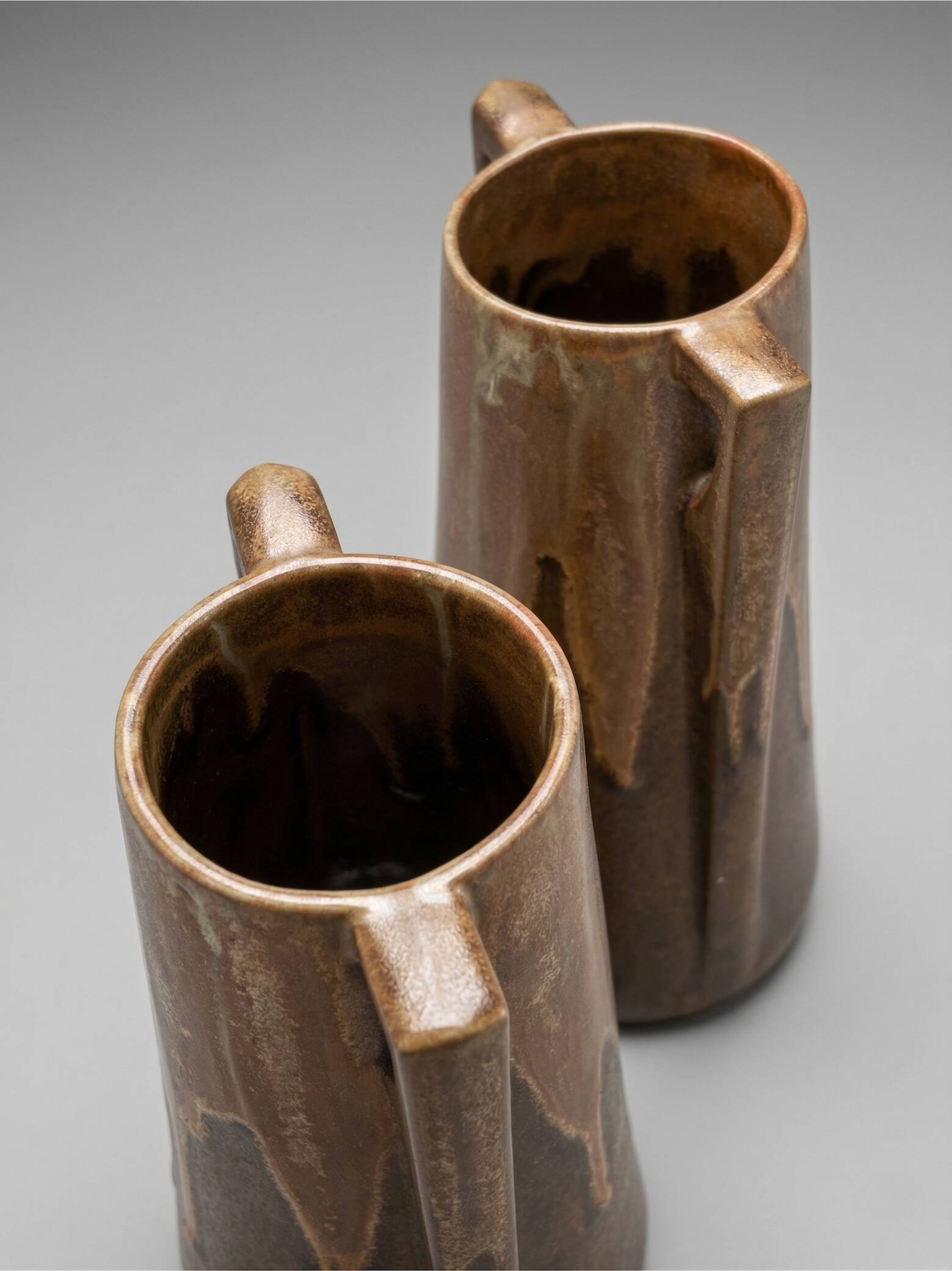 Pair of Denbac vases model 244 – vintage glazed French ceramics
