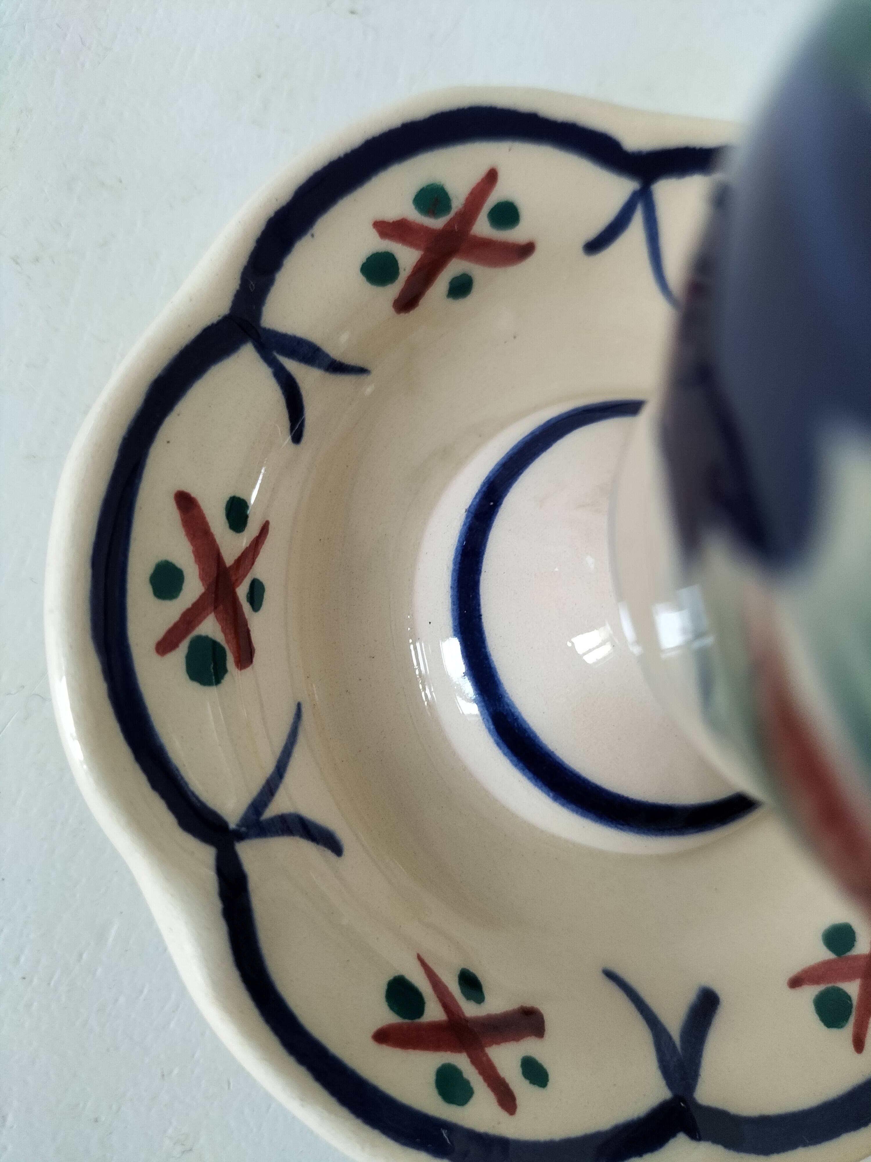Henriot Quimper egg cup hand-painted