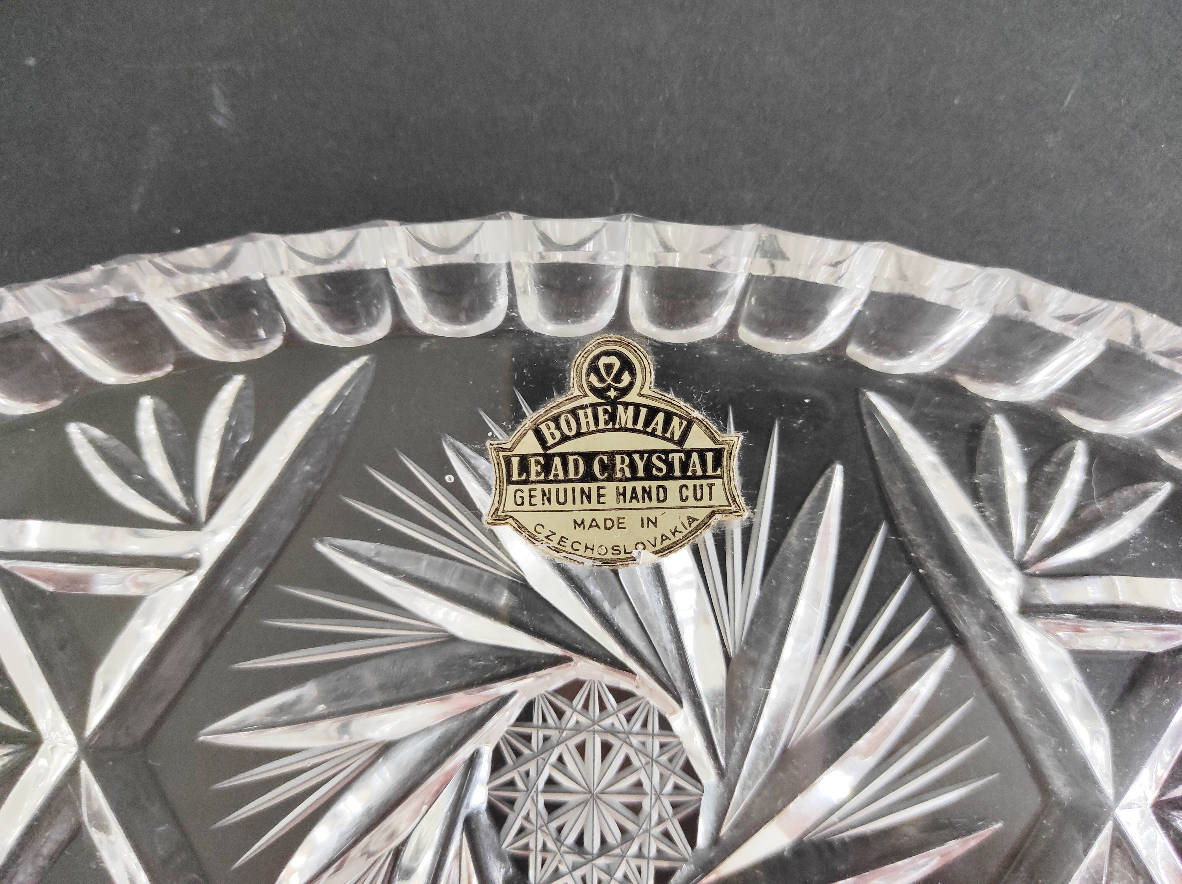 Bohemian crystal oval dish 22.5 x 12 cm