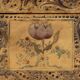 Antique wooden box covered with painted parchment, Italy, 19th-20th century.