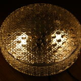 1960s metal and molded glass ceiling light