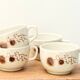 Set of 4 chocolate cups or tea Sarreguemines Les Chardons, 70s