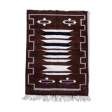 Moroccan brown ethnic carpet 103 X 145 cm