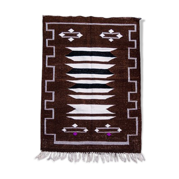 Brown Moroccan ethnic rug 103 X 145 cm