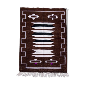 Moroccan brown ethnic carpet 103 X 145 cm