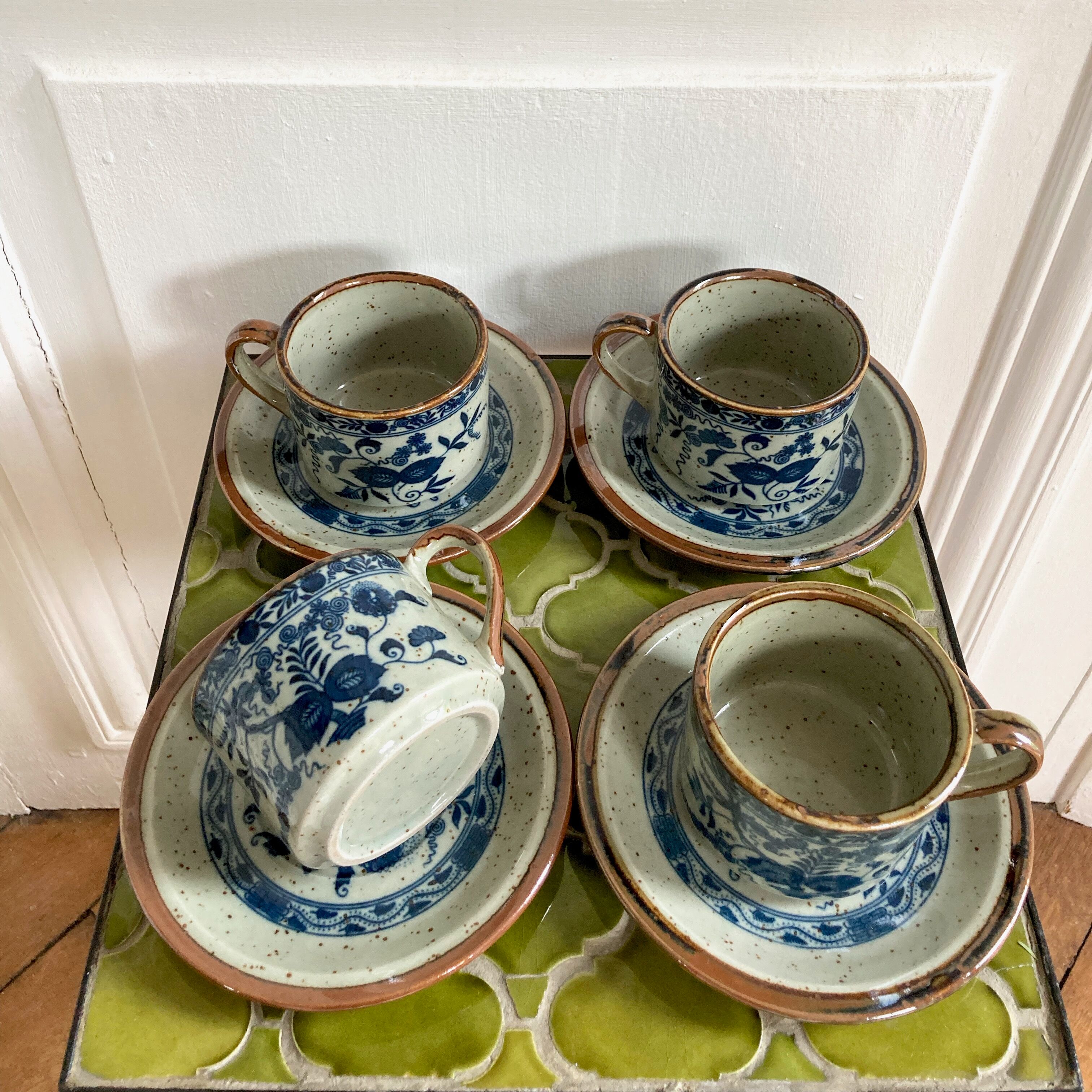 Flowerstone cups and plates