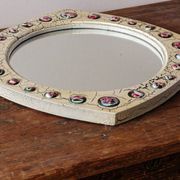 Miroir moderniste, J Capo Esmaltes, bois et émail