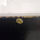 Vintage black Chinese lacquer cabinet with flowers and birds / bohemian