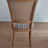 Lot de 6 chaises en bois et assise en tissu
