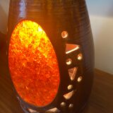 Vintage lamp ceramic copper and resin 1970