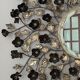 Asian flower mirror in silver metal – 88 cm – excellent condition