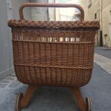 Large cradle wicker vintage organic mattress with "sound"
