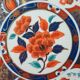 Large decorative porcelain plate – Imari red & blue style