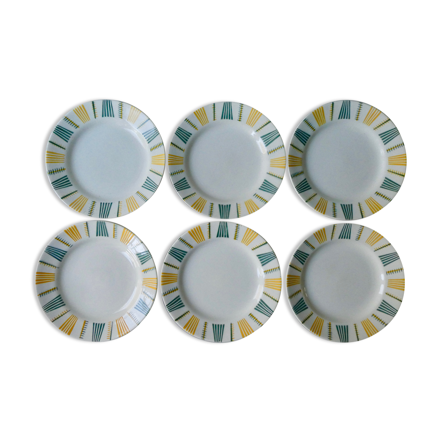 6 plates in Earthenware Digoin Sarreguemines, model Brigitte