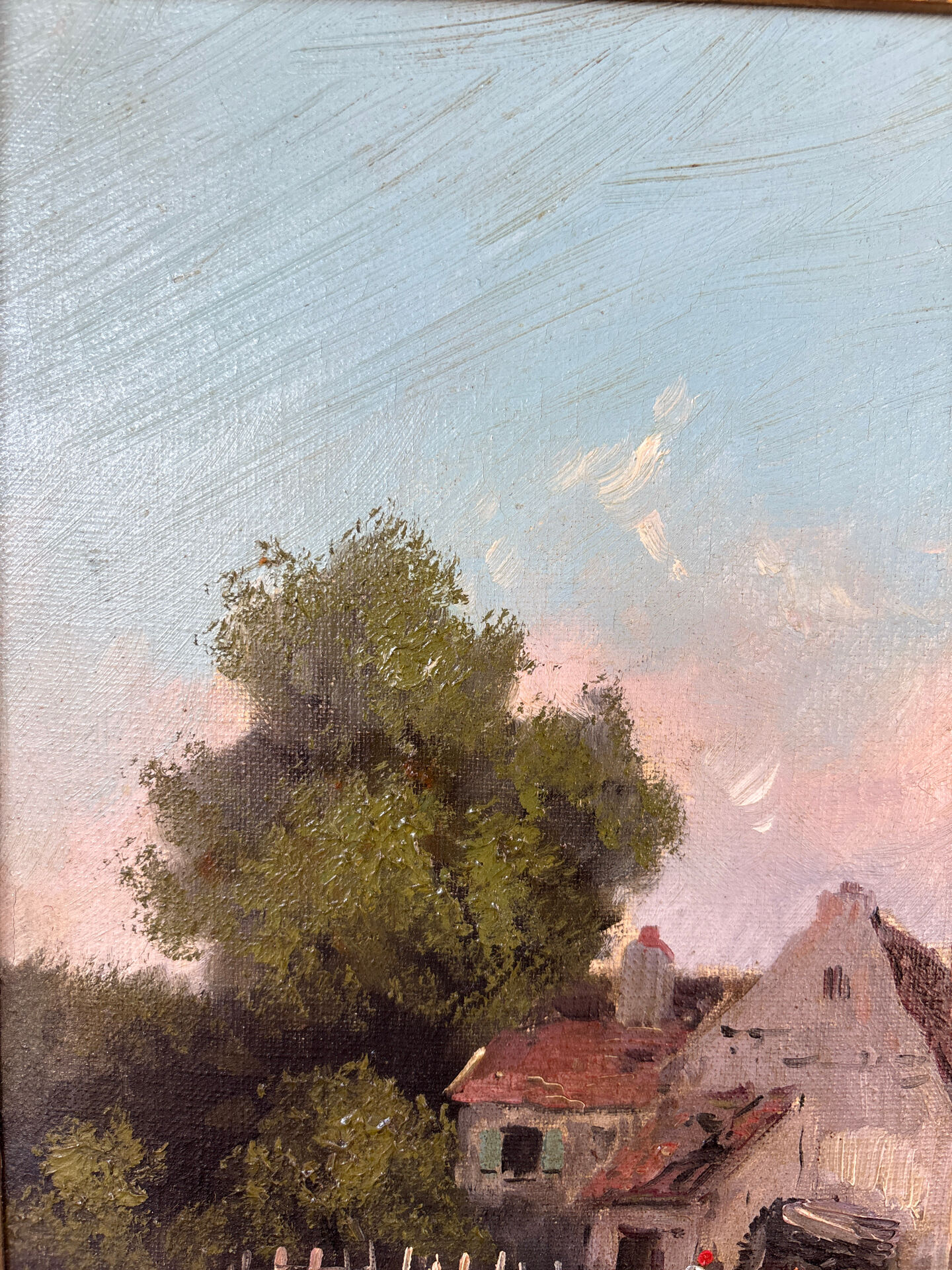 Oil on canvas, old, signed Th. Linsyer (19th-20th century) – gilded frame