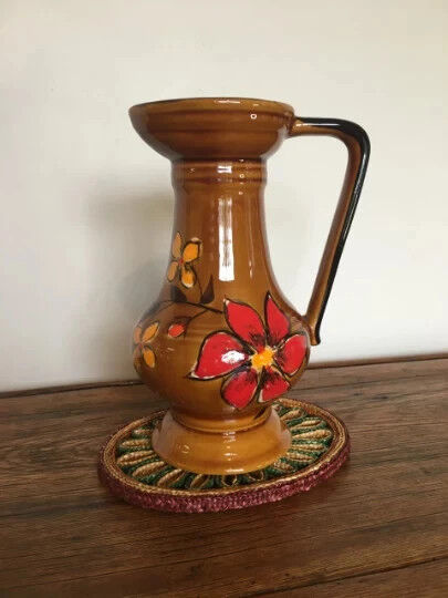 Pitcher, vintage glazed stoneware decanter