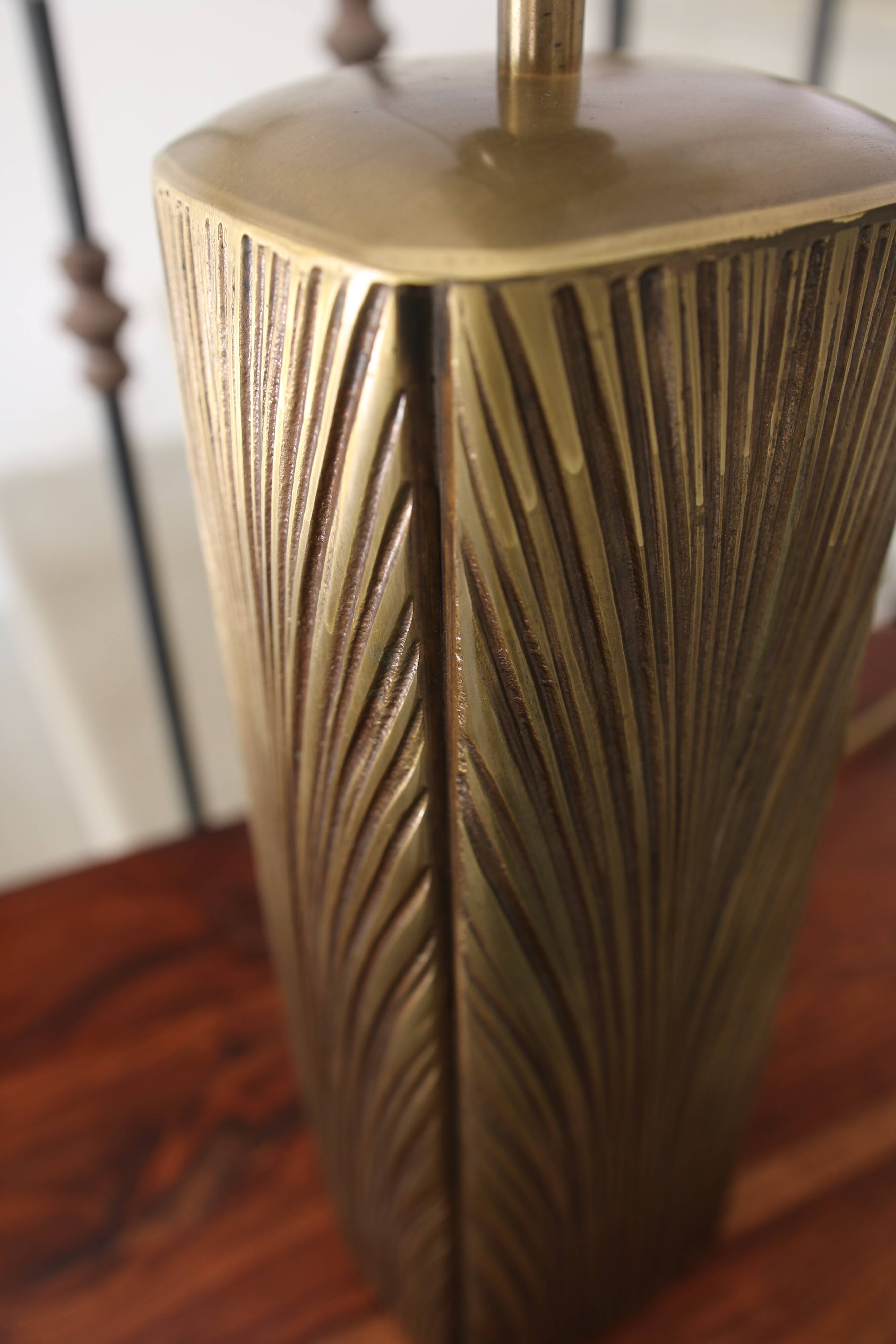 Brass and bronze lamp, Luciano Frigerio, Italy, 1970s