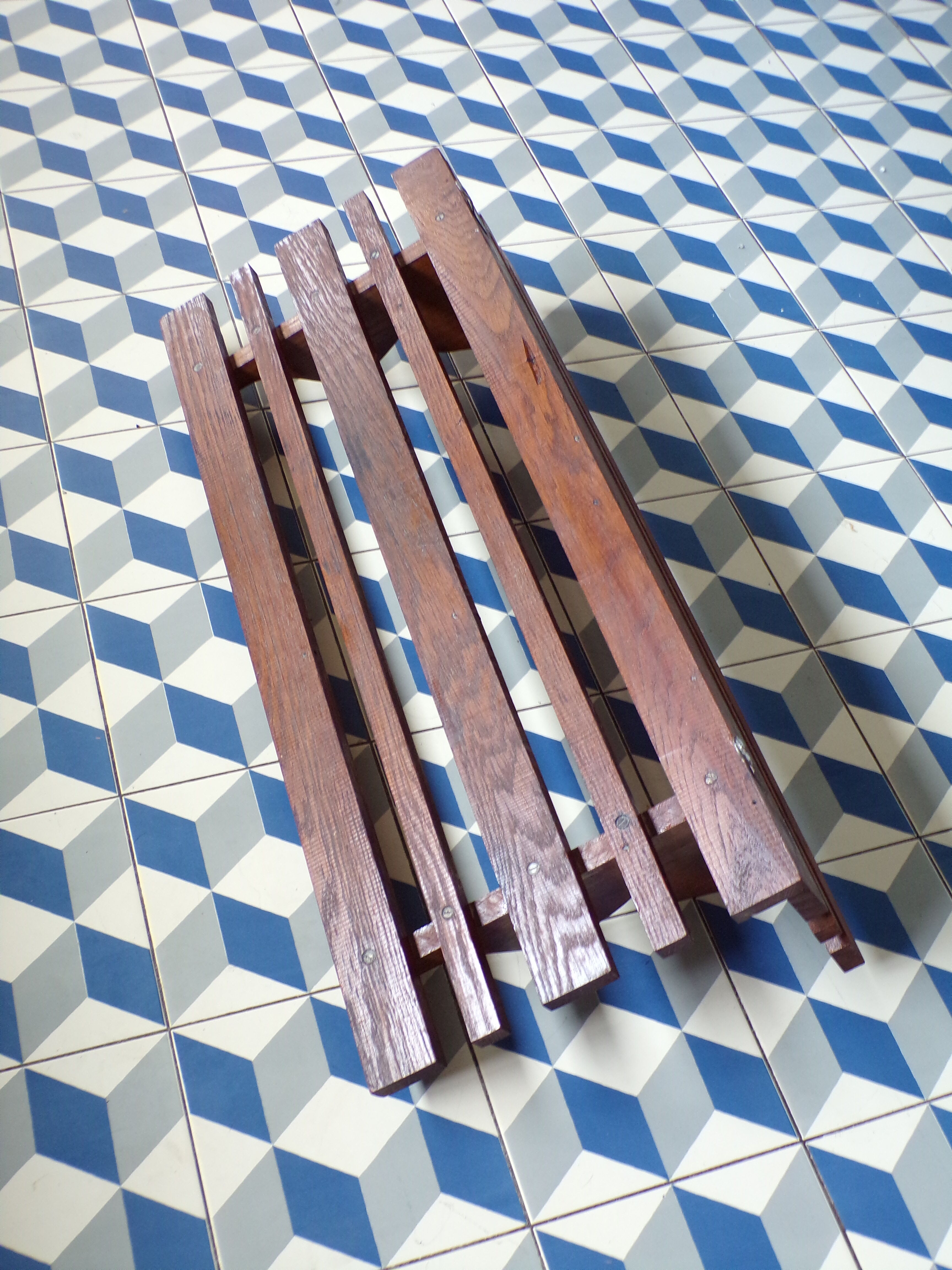 Coat rack with wooden slats 1950