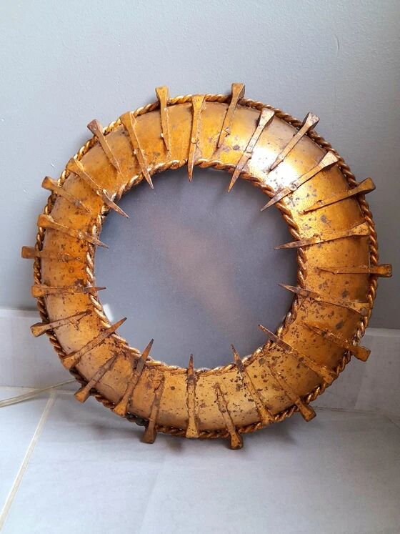 Brutalist sun wall light 1960