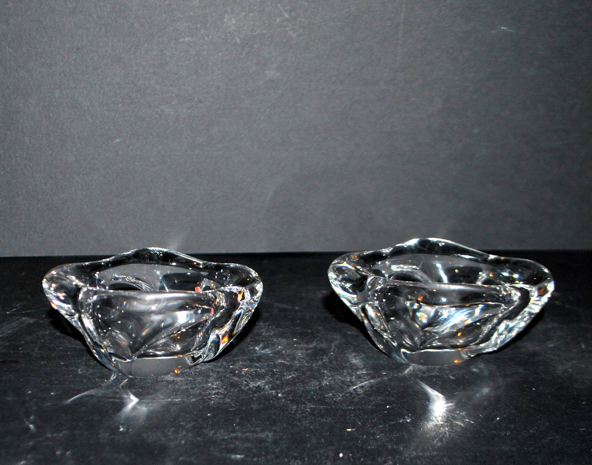 Bayel modernist design crystal salt cellars - vintage salt cellars