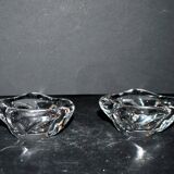Bayel modernist design crystal salt cellars - vintage salt cellars
