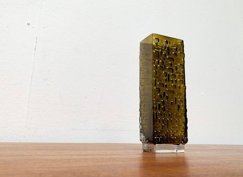 Brutalist bubble glass vase from the German space age mid-century by Emil Funke for Gral, 1960s.