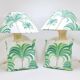 Paire de lampes de table Tommaso Barbi Riviera palmier années 1970 avec coussins assortis